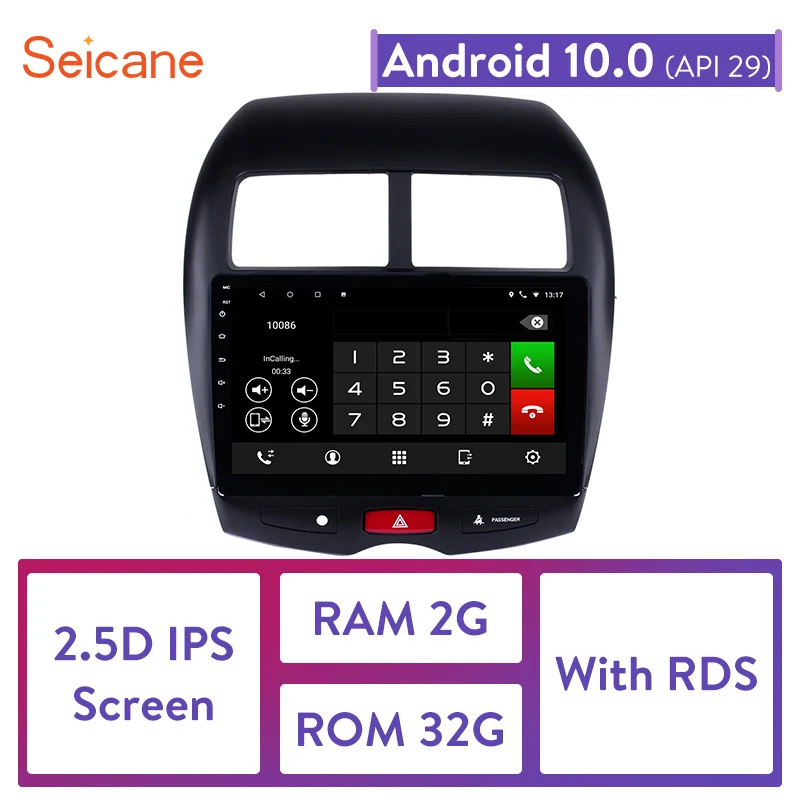 Автомагнитола Seicane мультимедийный проигрыватель 2din на Android 10 1 для Mitsubishi ASX Peugeot 0