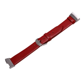 

Comfortable Soft Leather Band for Fitbit Charge 3 Smart Watch Leather Strap Red