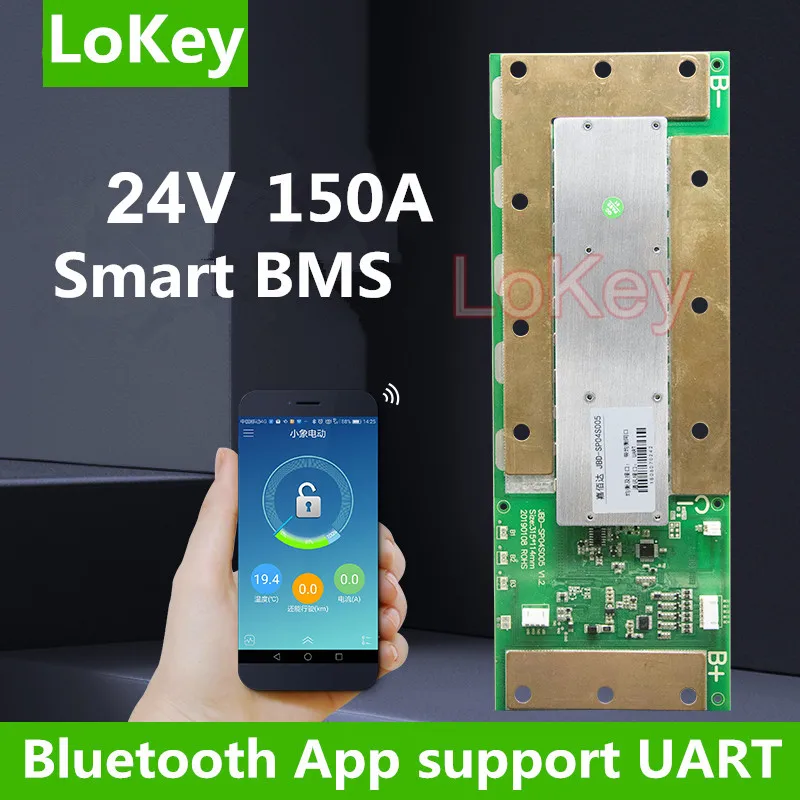Smart BMS 24 В 150 А 6S 7S 8S литиевая батарея Lifepo4 балансировочная плата с поддержкой связи