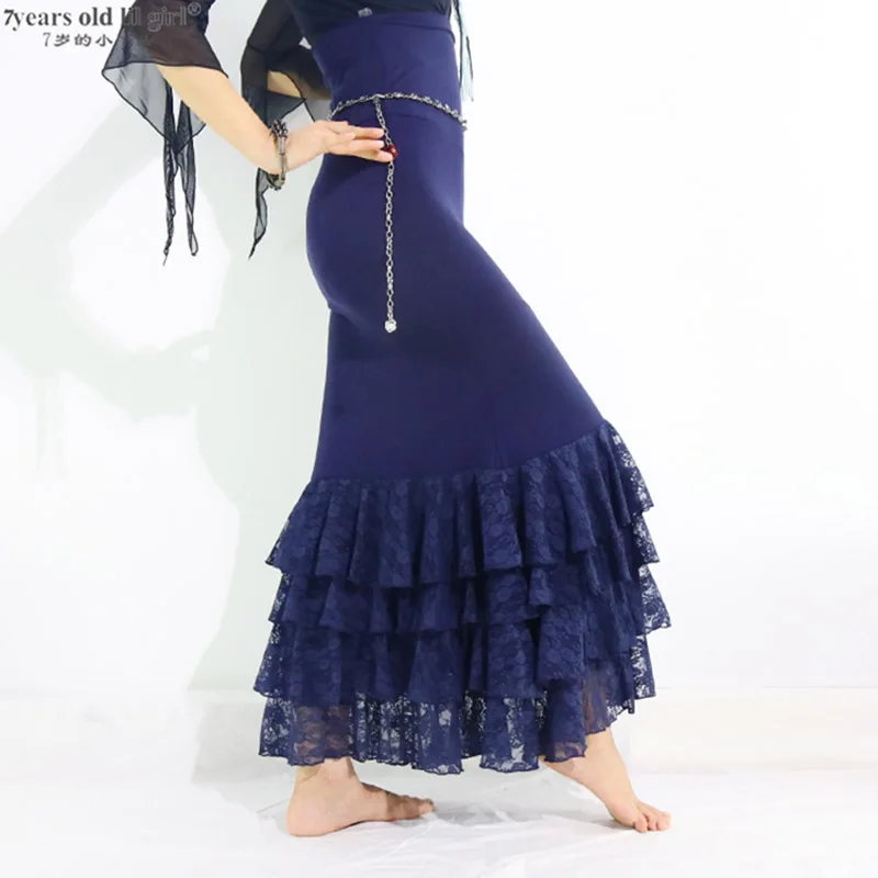 Испанский танец платье танец фламенко тренировочная юбка для Фламенко юбка многослойная испанская юбка танцевальная одежда женская рыбий хвост юбка ENN01 - Цвет: ENN01