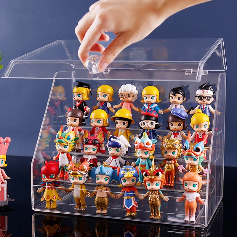 Большой акриловый ящик для хранения игрушек 3 уровня прозрачный чехол