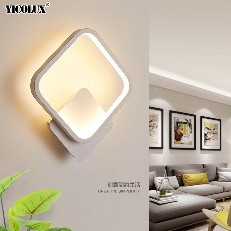Круглая/квадратная настенная лампа для гостиной за комнатой спальни коридора