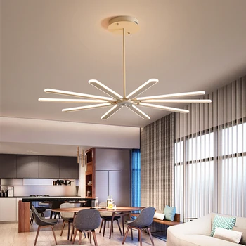 

Nordic modern lamps simple light luxury living room chandelier LED personality creative bedroom study restaurant chandelier