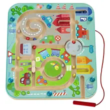 Puzzle labyrinthe de ville magnétique, jeu pour enfants d'âge préscolaire