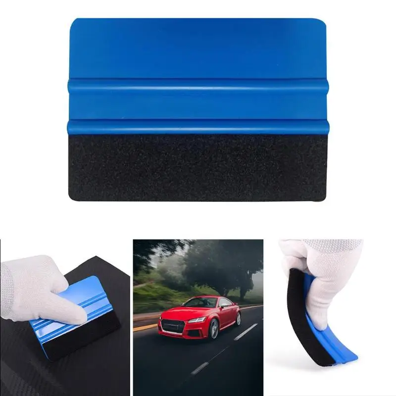

1PCS Car Vinyl Film Wrapping Tools Squeegee Cleaning Wash Scraper with Felt Edge Auto Styling Sticker Accessories 10x7.3cm