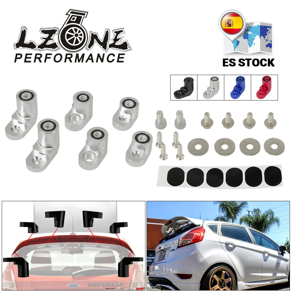 Lzone-Per 14-On Ford Fiesta St Billet T-6061 In Alluminio Anodizzato Bolt-On Posteriore Ala Spoiler Hatch Riser Ascensore Estensione Jr-Wsr02