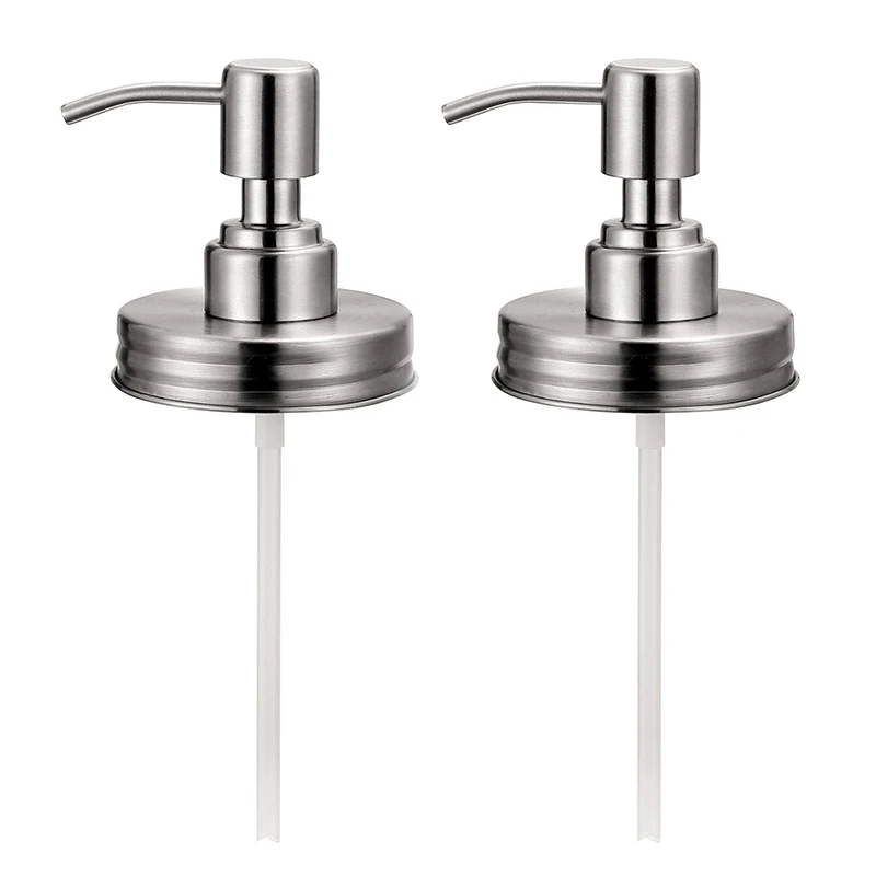 

Double Stainless Steel Soap Pump and Lotion Dispenser Lid,Replacement Rust Proof Soap and Lotion Dispenser Pump for Mason Jars o
