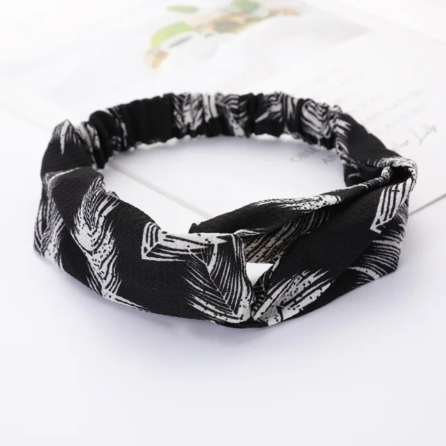 Women Cross Solid color Hair Bands Girls Print Flower Headbands Fashion Turban Make up Hair Accessories FD127 YM2