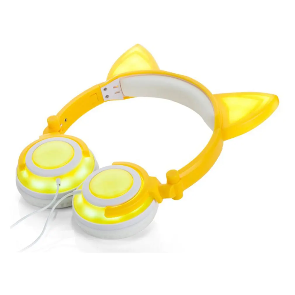 2020 Cat Ear headphones LED Ear headphone cat earphone Flashing Glowing Headset Gaming Earphones for Adult and Children