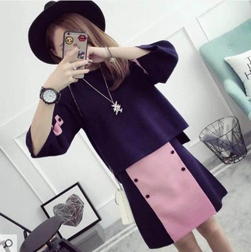 

Large Size Dress 2018 New Style Large GIRL'S Autumn Clothing Set Slimming 200 of Fat Mm Western Style Two-Piece Set by Age Fashi