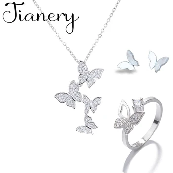 

Boho Jewelry Sets Fashion Long Chains Butterfly Choker Necklaces Rings for Lady Wedding Bridal 2020