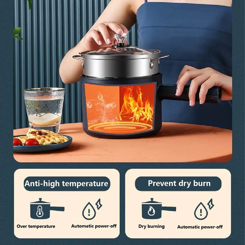Electric Cooker Electric Rice Cooker 110V 220V Rice Cooker Multi-function Electric Heating Pot Dormitory Pot Cooking Electric Cooker Non-Stick Household 1.8L