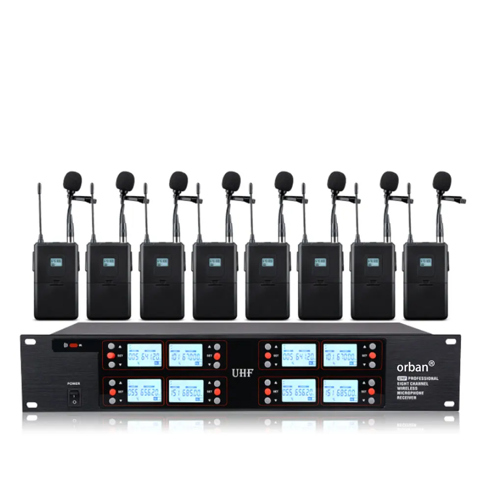 Uhf Wireless Microphone 8channel Lavalier Microphone For Home Karaoke