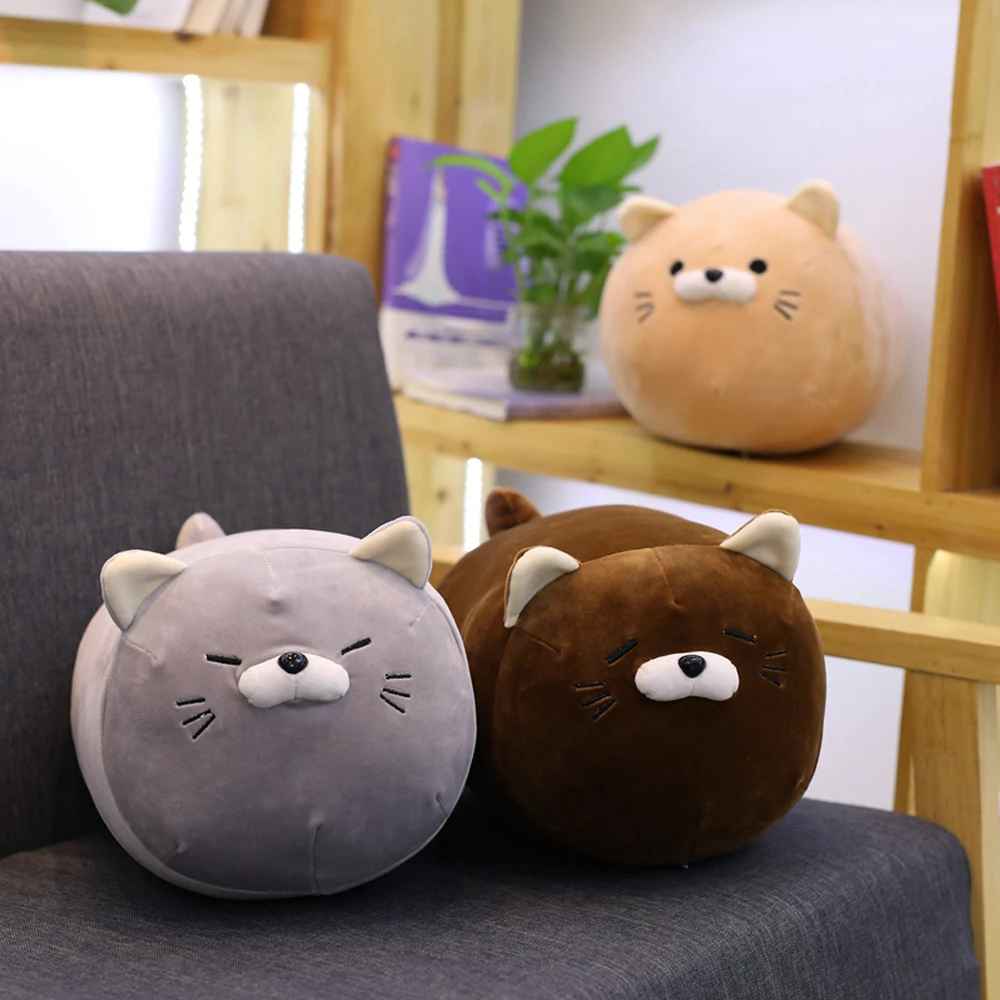

Cute Soft Chuppy Cat Plush Toys Kawaii Huggable Plush Sofa Pillow Back Cushion Birthday Gift for Kids Girls Room Decoration