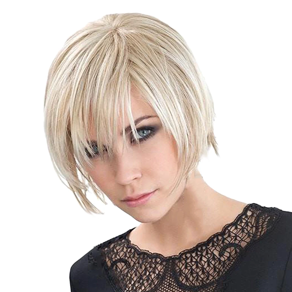 10 дюймов модные короткие прямые Pixie Cut женские полные парики дышащая Тепловая защита для Косплей Вечерние Повседневные платья