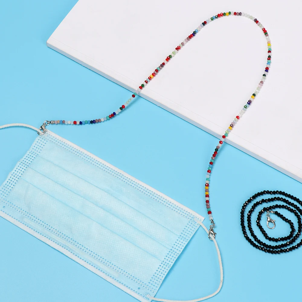 1 mascarilla para la cara, cordón para gafas, correa para el cordón, extensor de cristal con cuentas, cadena para mujeres y hombres, accesorios antipérdida para el cuello