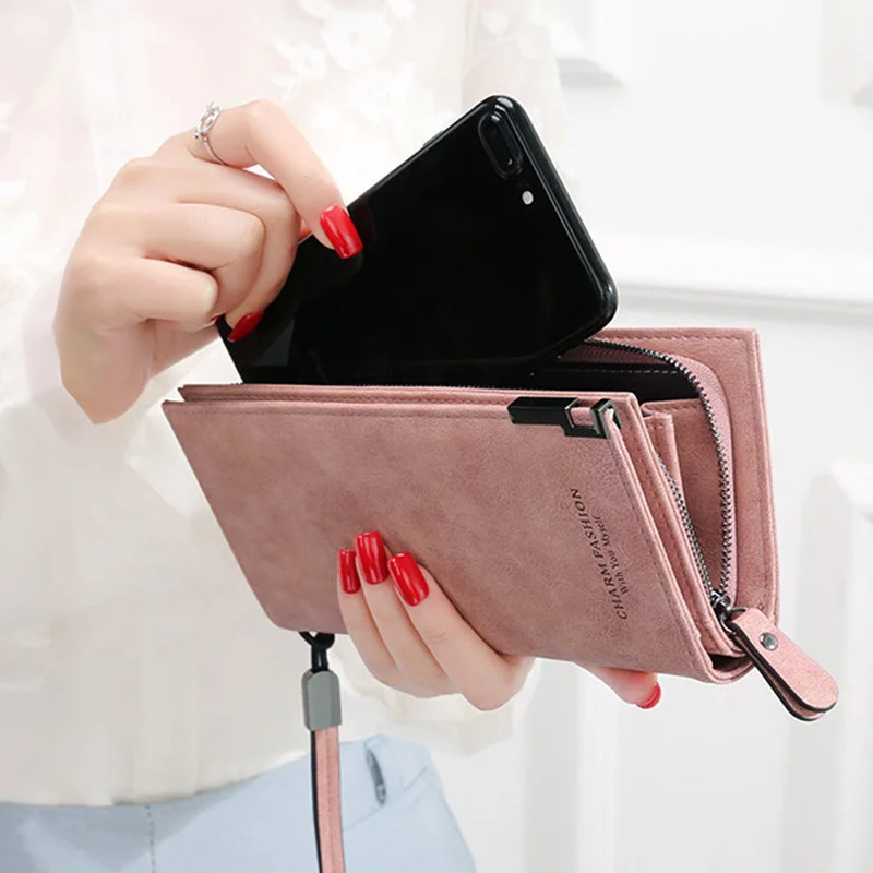 Women Wallets Purse-Cards Money-Bag Clutch Wristlet Coin Lady Handbags Id-Holder Notecase
