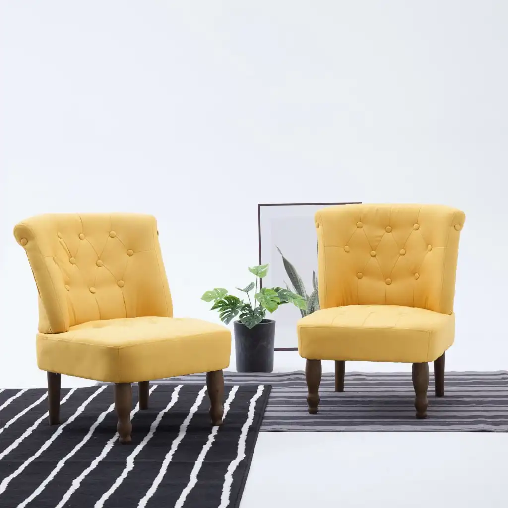 

vidaXL Sillones franceses 2 unidades tela amarillos