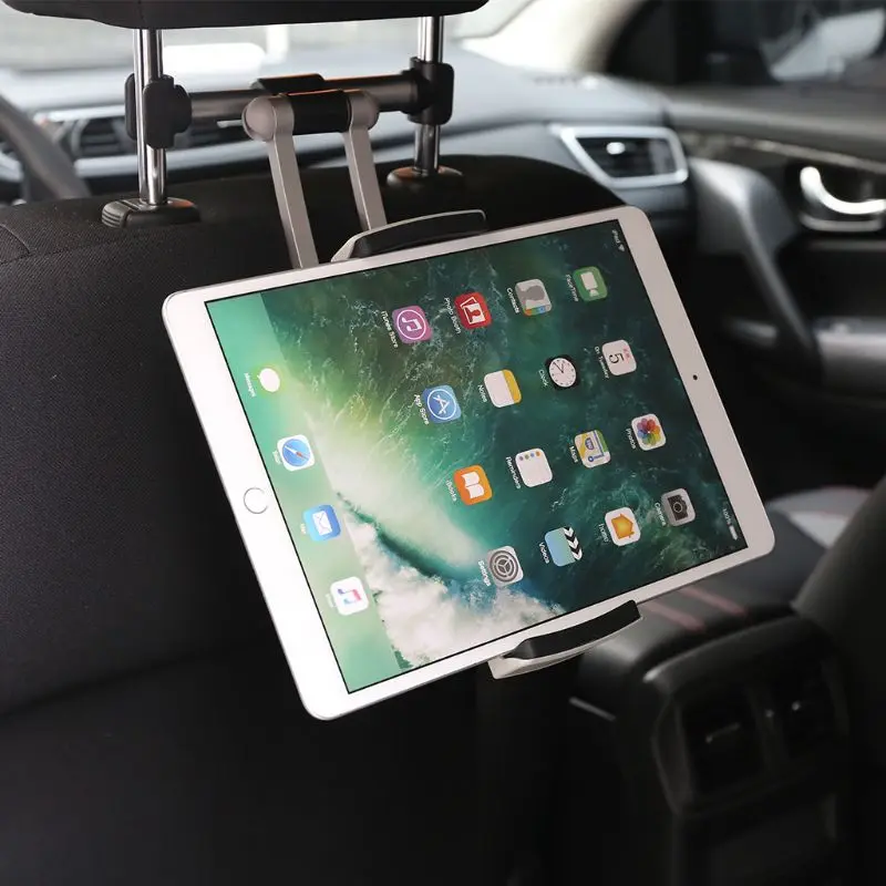 Алюминиевый Автомобильный держатель для планшета на заднее сиденье, подголовник для планшета, держатель для телефона 5,5-13 дюймов, подставка для планшета для iPad Air Pro 12,9 Iphone X 8
