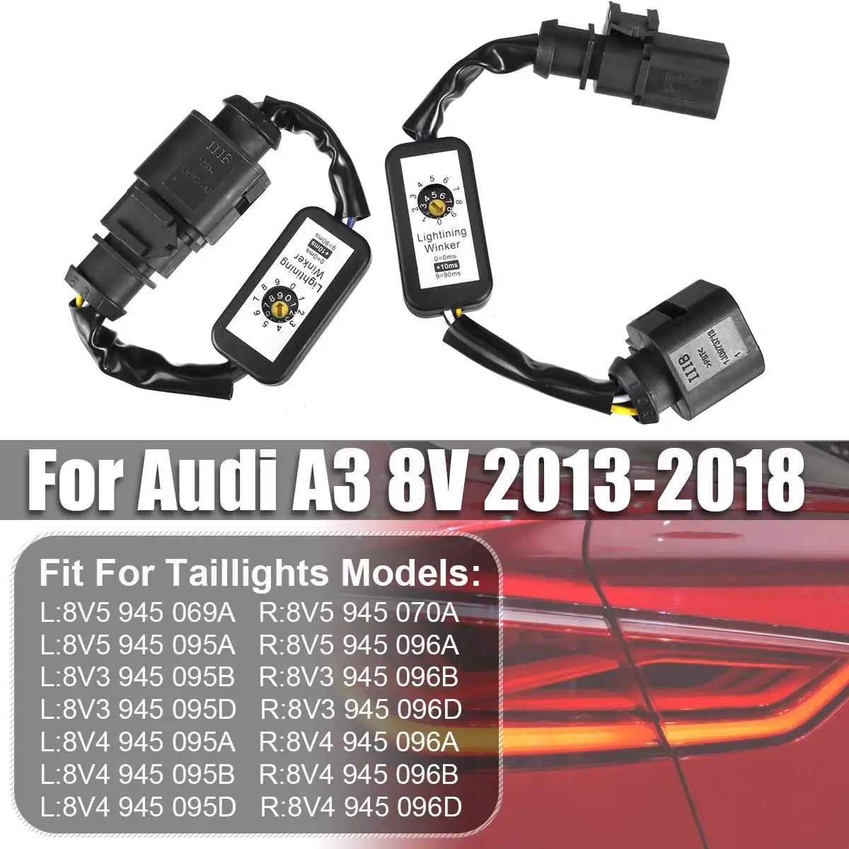 

2PCS/Set Dynamic Turn Signal Indicator LED Taillight Add-on Module Cable Wire Harness For Audi A3 8V Left & Right Tail Light