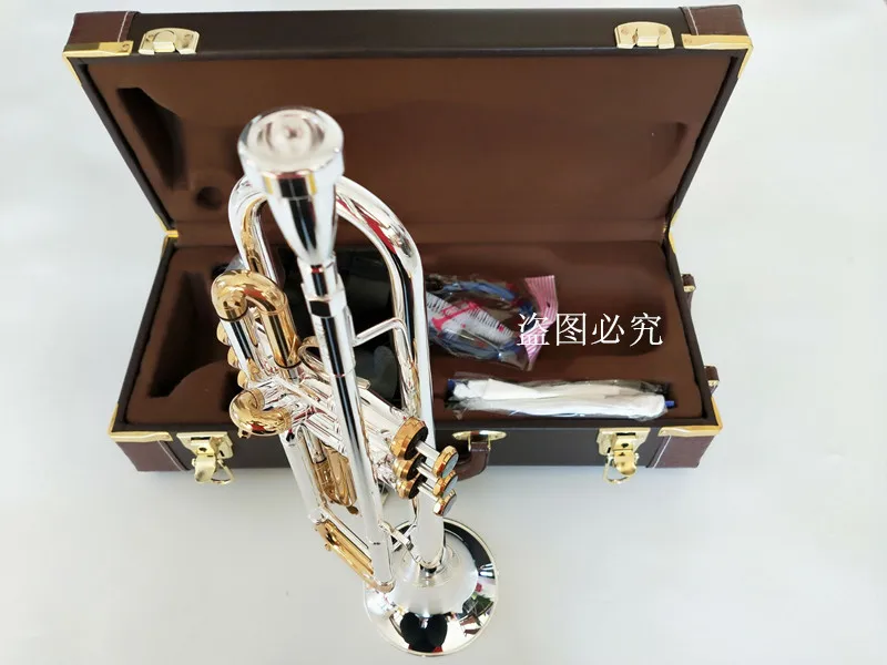 

Stradivarius LT180S-72 Trumpet Authentic Double Silver Plated B Flat Professional Trumpet Top Musical Instruments Brass