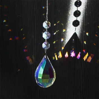 

KN suncatcher garden home deco AB crystal rainbow maker prisms hanging decoration crystal chandelier wedding housewarming gifts