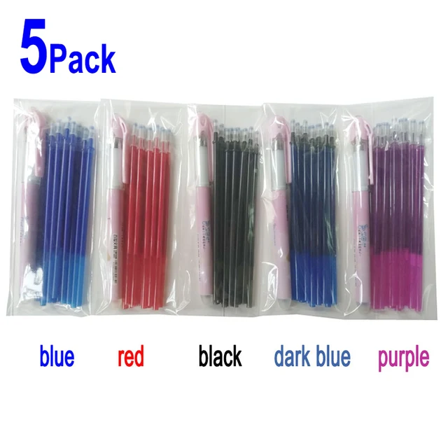 $11.58 5Pack Wholesale 0.5MM Erasable Pen Refill And 1pcs Erasable Pen Set Student Gel Pen Refill Office Stationery Erasable Pen Rod