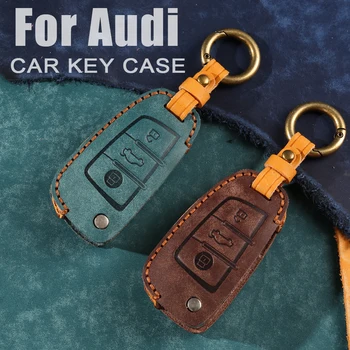 

3 Buttons High Quality Leather Pattern Car Key Case Cover For Audi A3 A4 B7 B6 B8 A6 C5 C6 Q5 Q7 A4L Car Styling Key Ring Shell