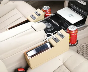 

Multi-functional Cup Interior Accessories Rack Skin Seat Slot Storage Box Car Seat Armrest Storage Cassette USB Charging