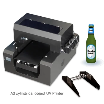 

Automatic A3 UV Flatbed Printer A3 (280*450)LED uv printer for Phone case Bottle Cylinder Metal Glass UV Printing Machine