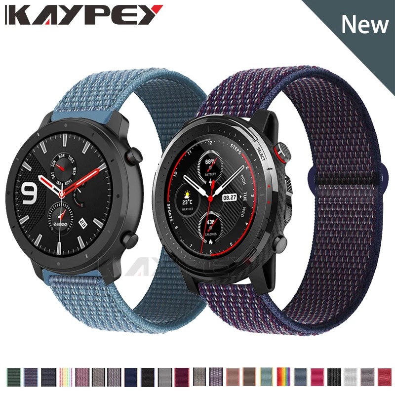 Ремешок нейлоновый Плетеный 22 мм для умных часов Xiaomi Huami Amazfit Stratos 3 2/2S Pace браслет
