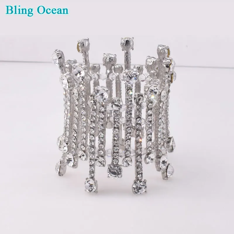 Special Rhinestoe Stetch Elastic Women Multi Rows Bridal Wedding Bangles Branches Crystal Bracelets Wristband JB160 | Украшения и
