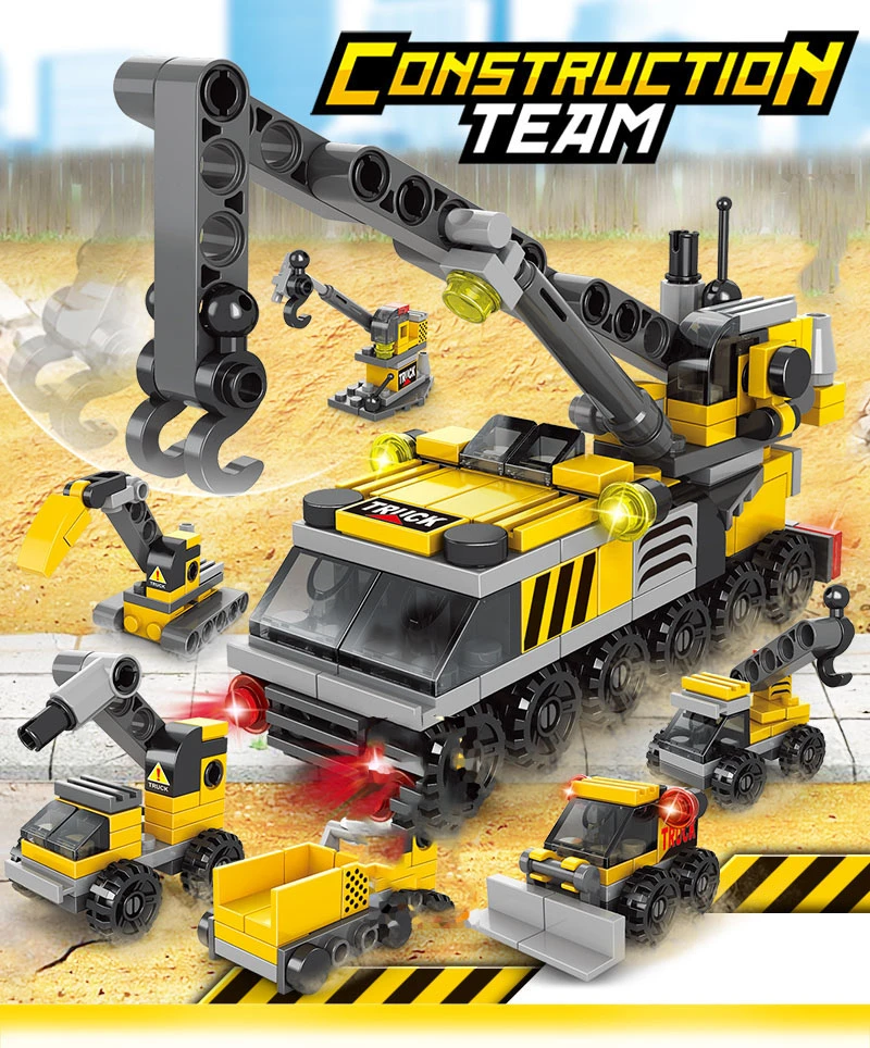 Children's Toys Building Blocks Friends Blocks Boys Girls Bricks Car Aircraft Excavator Crane City Building Engineering Vehicle (5)