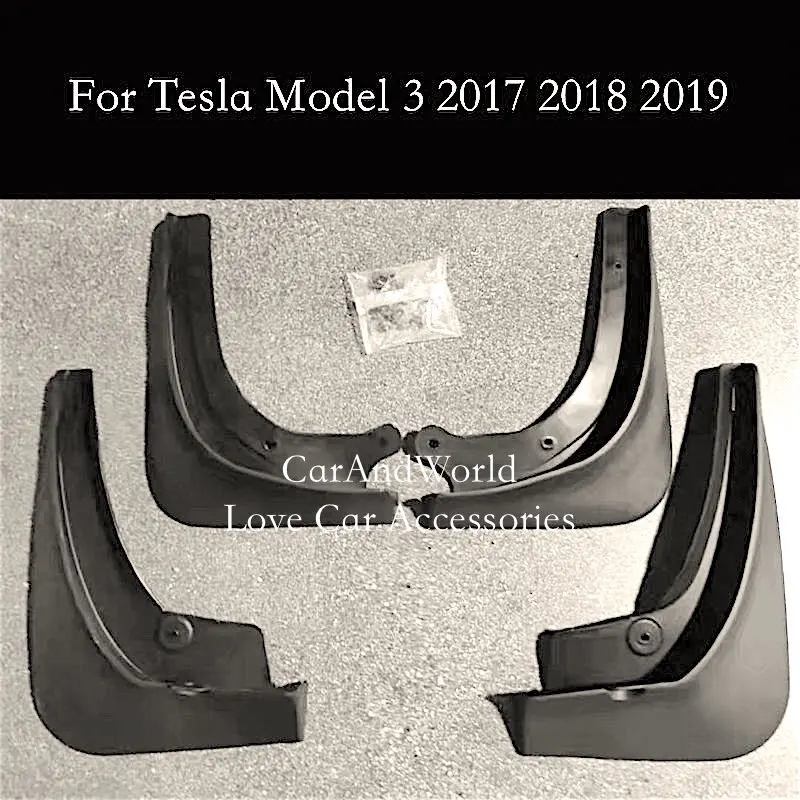 

Для Tesla модель 3 2017-2019 Брызговики крыло автоматические Брызговики украшения автомобиля аксессуары для укладки 4 шт