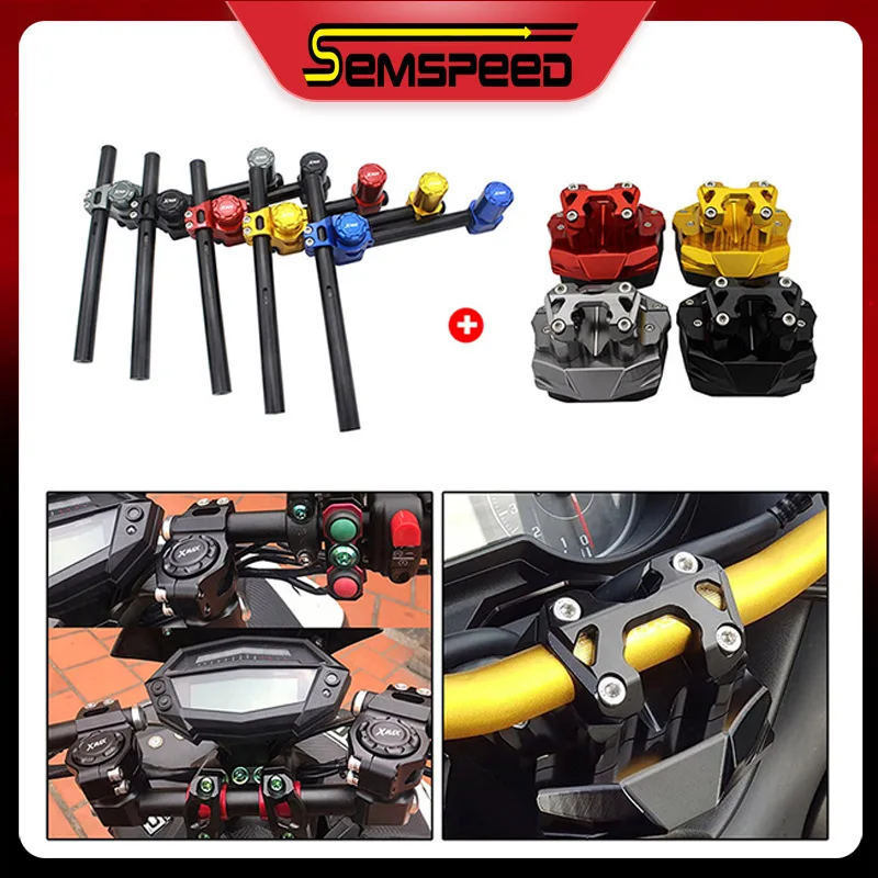 SEMSPEED CNC мотоциклетные ручки для руля Risers крепление на бар комплект верхней крышки