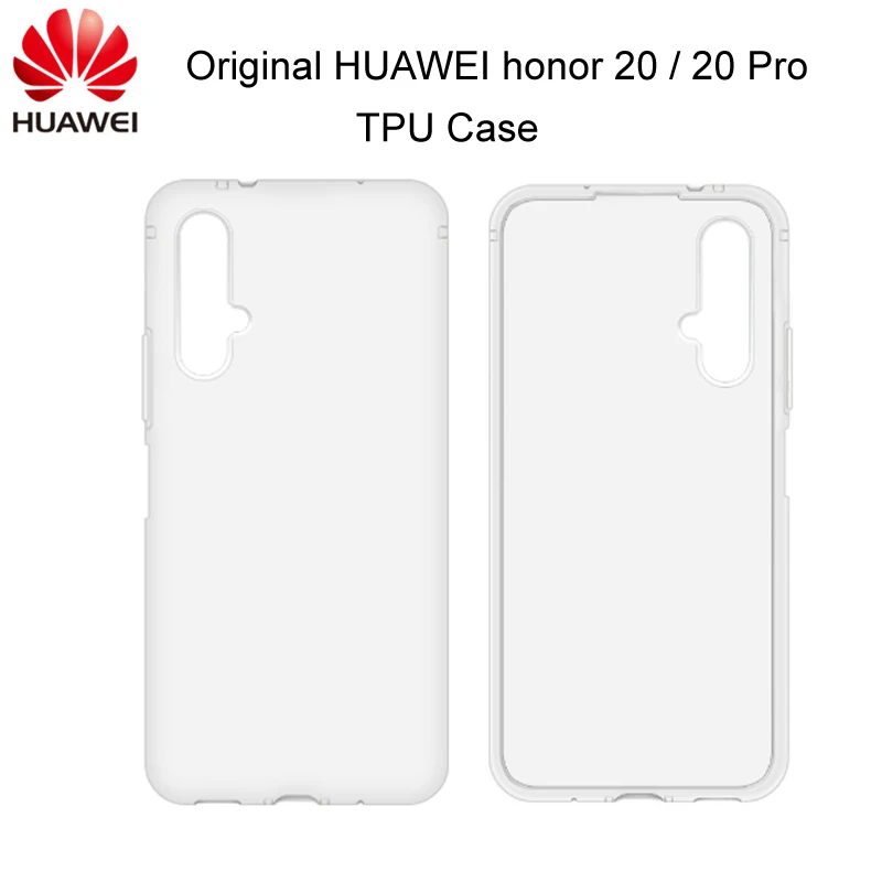 Оригинальный HUAWEI honor 20 Pro Ультратонкий Мягкий ТПУ чехол прозрачный тонкий