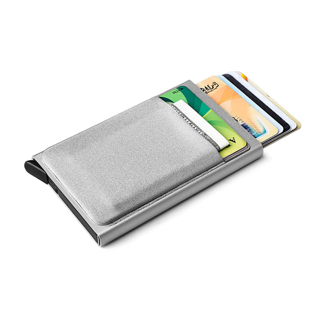 Кредитный и ID держатель для карт кожа rfid Винтаж Unise Авто сплав держатель для карт кошелек клатч для кредитных карт кошелек