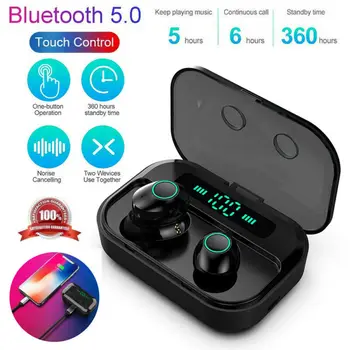 

2019 New Bluetooth 5.0 True Wireless TWS Earphones Mini Earbuds Stereo Super Bass Noise Cancelling Fashion Handsfree Headphones