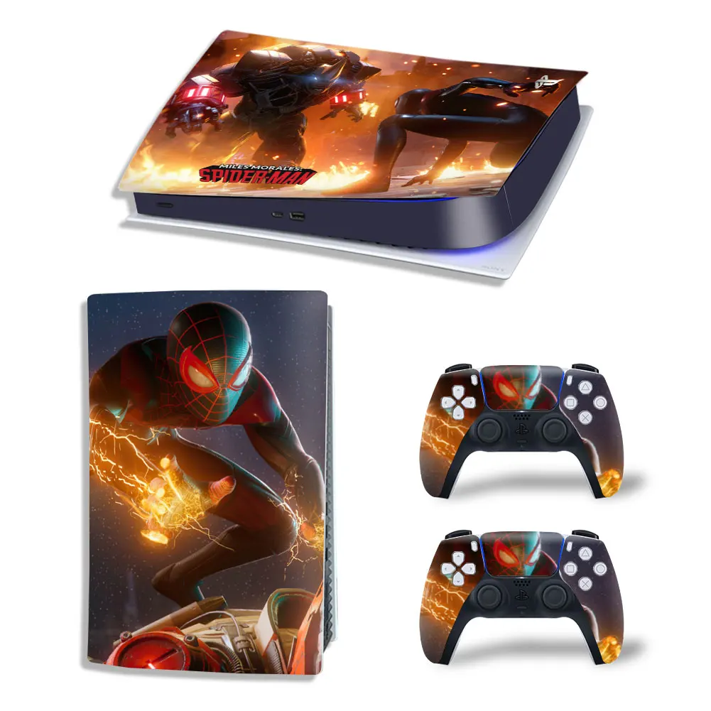 Marvel Spiderman PS5 Digital Edition Skin Sticker Decal Cover for PlayStation 5 Console and 2 Controllers PS5 Skin Sticker Vinyl