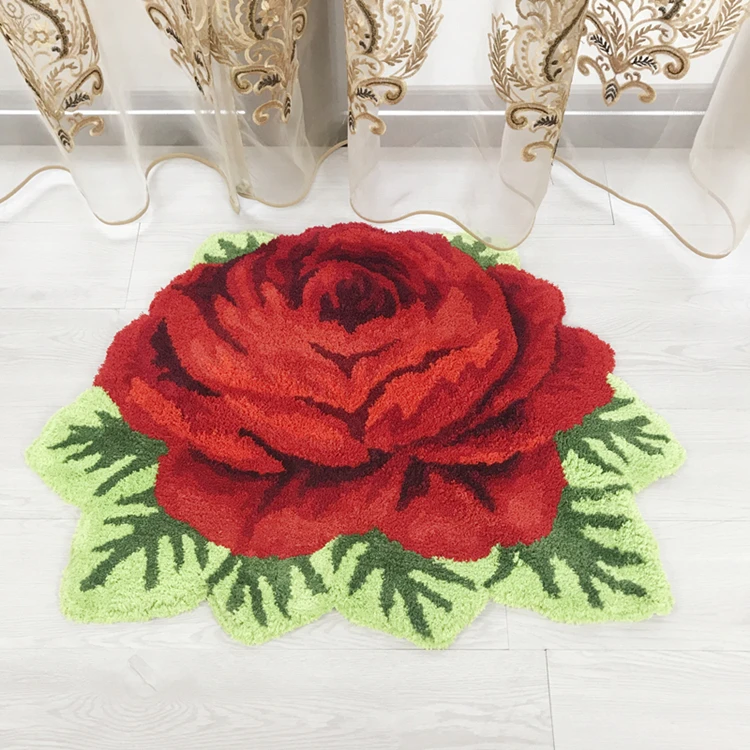 Акриловая красная роза art коврик для спальни/прикроватные искусство 3D ковер с романтичной розой австралийская розовый коврик для ванной гостиная Холл гостиной пол ковер