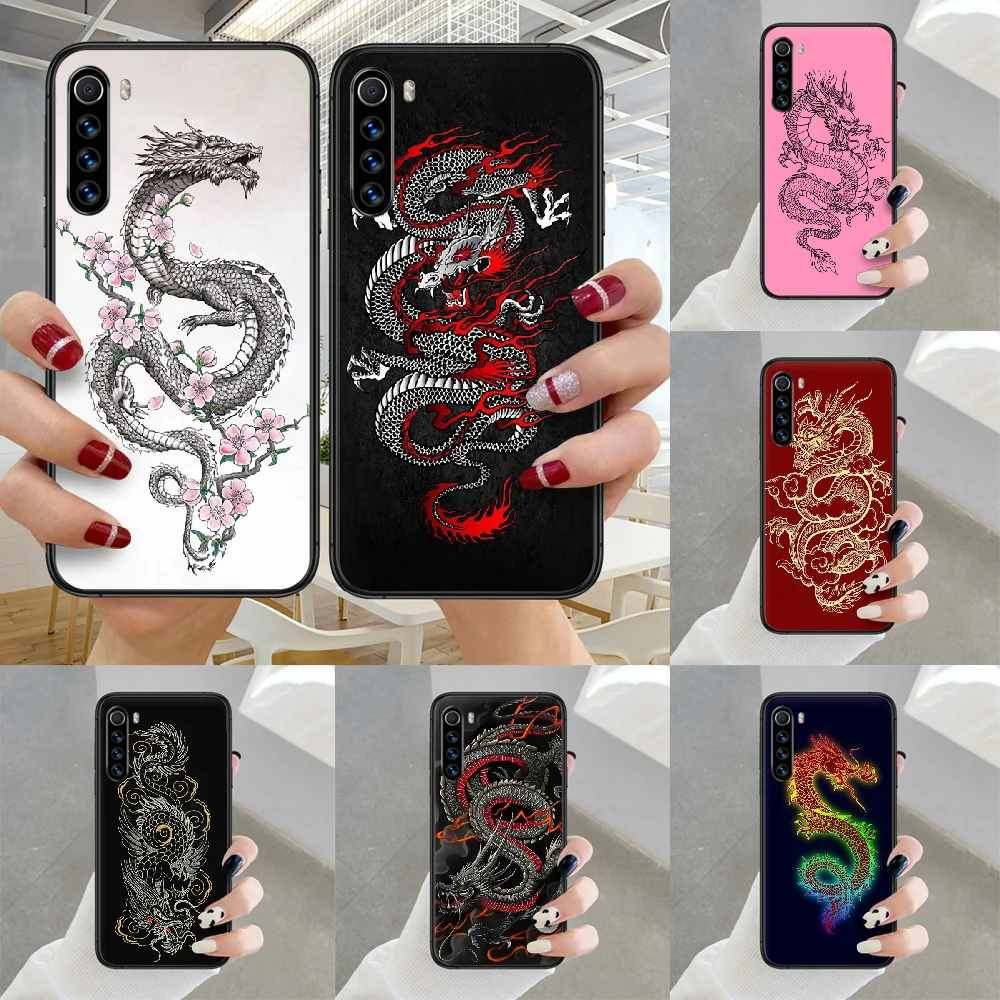 Чехол в китайском стиле с драконом для Xiaomi Redmi Note 7 8 8T 9 9S 4X 7A 9A K30 Pro Ультра черный