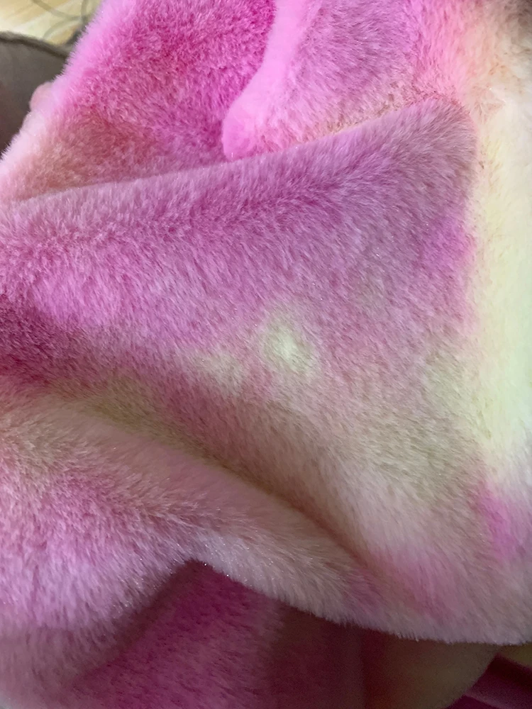 Coelho Faux Fur Tecido para Decoração, Gradiente