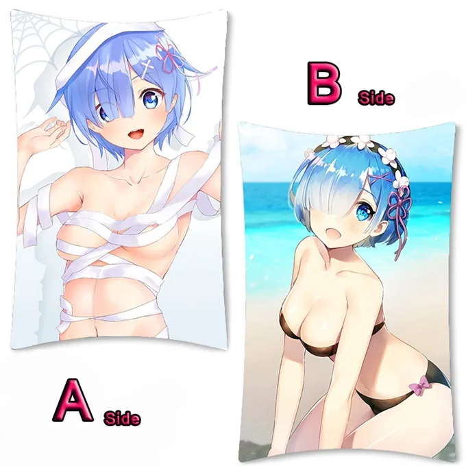 Милое Аниме Re: zero kara hajimeru isekai seikatsu Rem RamDakimakura длинная подушка для объятий Чехол Подушка для фанатов наволочка 35x55 см - Цвет: 21