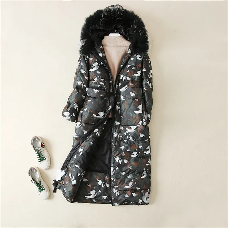 

Fashion Camouflage Thick Coat Women's Jacket Winter Warm White Duck Down Coats Casacos De Inverno Feminino WXF128