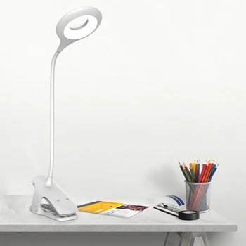 

LED Desk Lamp Touch Flexible Ring USB Charging Bedroom Study Clip Table Lamp Dimming Reading Lamp