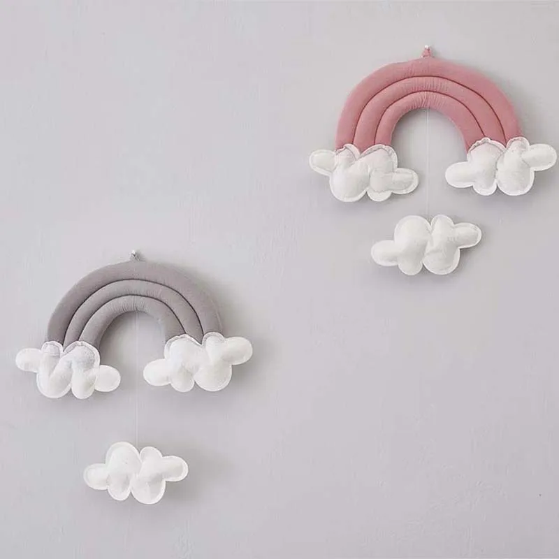 Kids Room Decoration Nordic Handmade Cloud Wall Hanging Decor For Kids Nursery Room Rainbow Hanging Baby Photography Props Decor