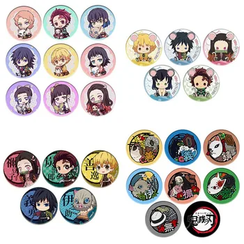 

5-9pcs/Set Anime Demon Slayer: Kimetsu No Yaiba Pin Button Brooch Bedge Bag