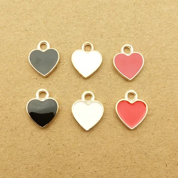 

10pcs 10x12mm enamel heart charm for jewelry making bracelet charms DIY findings earring and necklace pendant