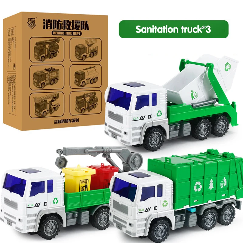 Grande cidade gigante caminhão bombeiro, caminhão de lixo, veículo de  engenharia, brinquedos infantis, presente educativo para meninos -  AliExpress