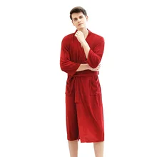 On Sale Lovers Summer Suck Water Kimono Bath Robe Men Sexy Bathrobe Mens Dressing Gown Male Lounge Robes White Soft Homewear